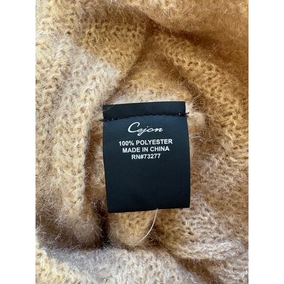 NWT Cejon sweater lightweight turtleneck short sleeve one size Oatmilk - Picture 6 of 9